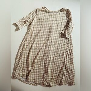 Plain Jane Tan Gingham Soft Swing Dress